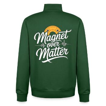 MRI Tech Magnet Over Matter Radiographer Rad Tech - Unisex Organic Zip Sweatshirt by Stanley/Stella - bottle green - Back - AI Model Male 185 dark (185cm)