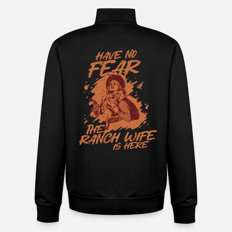 Épouse d’une mère fermière - Sweat zippé unisexe en coton bio Stanley/Stella - noir