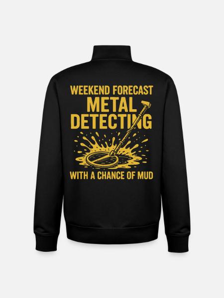 Weekend Forecast Metal Detecting Fun - Unisex Organic Zip Sweatshirt by Stanley/Stella - black