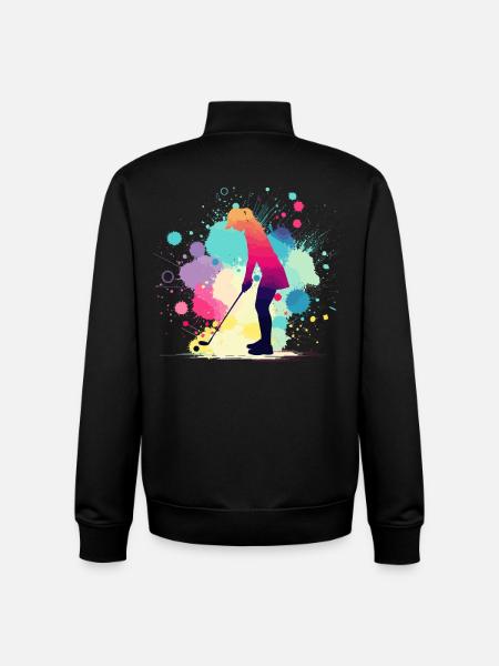 Golf, Golfeur, Golfeuse Femme, Golf Graphique - Sweat zippé unisexe en coton bio Stanley/Stella - noir