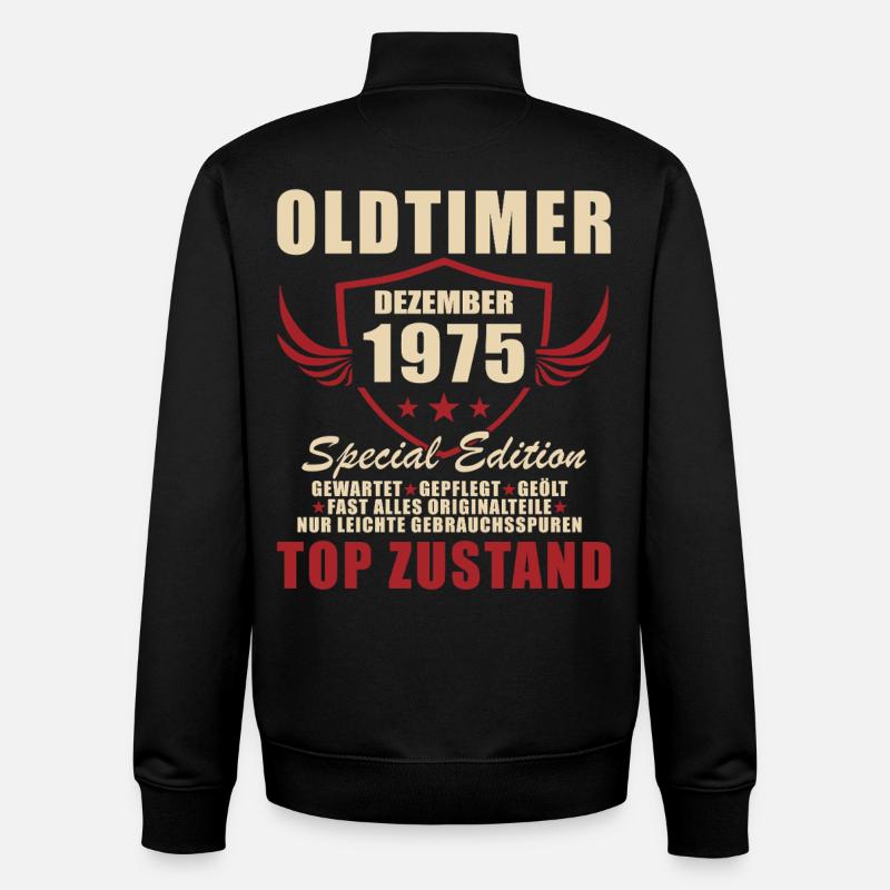 Oldtimer 1975 Special Edition Logo - Unisex Organic Zip Sweatshirt by Stanley/Stella - black