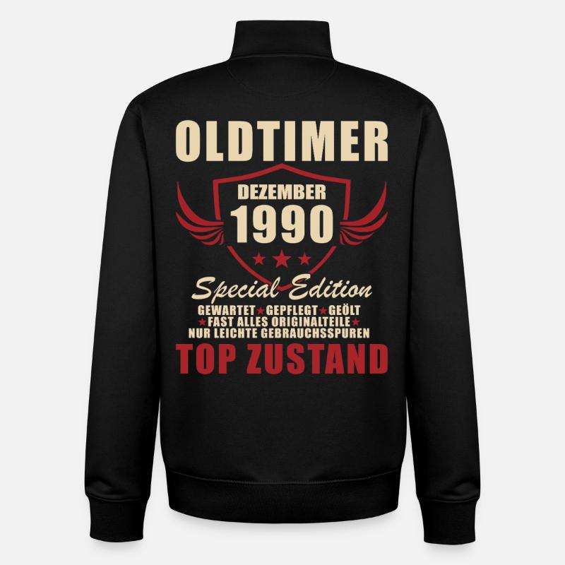 Oldtimer Dezember 1990 Sonderedition - Unisex Organic Zip Sweatshirt von Stanley/Stella - Schwarz