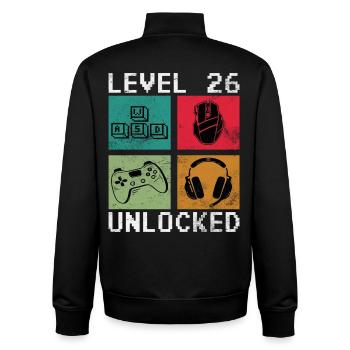 Level 26 Freigeschaltet: Pixel Gaming Blocks - Unisex Organic Zip Sweatshirt von Stanley/Stella - Schwarz - Hinten - AI Model Male 185 light (185cm)