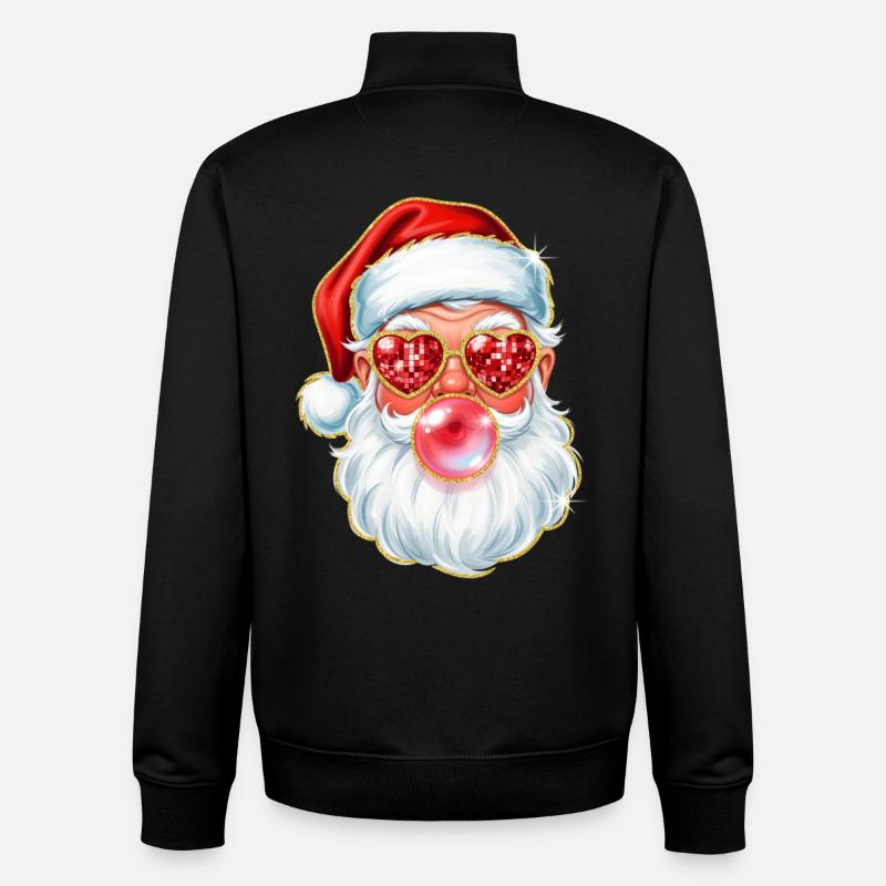 Süßer Weihnachtsmann-Kaugummi Kaugummi - Unisex Organic Zip Sweatshirt von Stanley/Stella - Schwarz