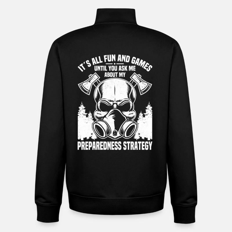 Survivalisme incontournable du Prepper - Sweat zippé unisexe en coton bio Stanley/Stella - noir