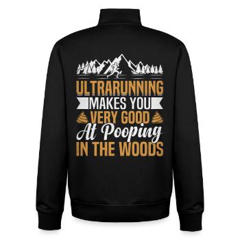 Ultramarathonläufer 100 Meilen Ultramarathon - Unisex Organic Zip Sweatshirt von Stanley/Stella - Schwarz - Hinten - AI Model Male 185 light (185cm)