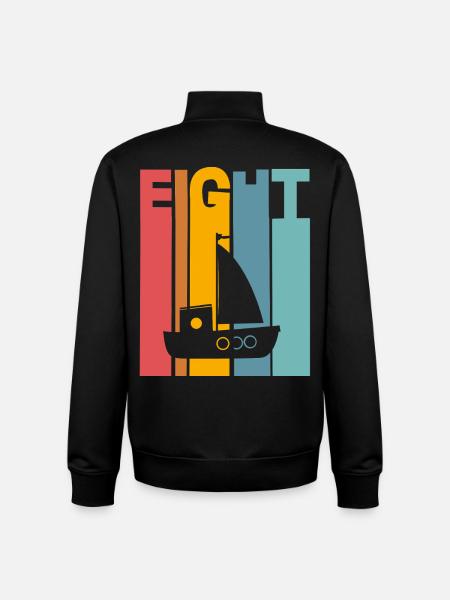 8 years children's birthday ship - Unisex Organic Zip Sweatshirt by Stanley/Stella - black