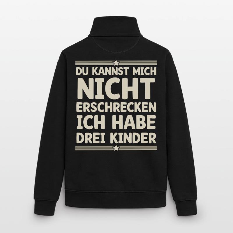 3 Kinder Mama Mutter Papa Vater Unisex Organic Zip Sweatshirt von Stanley/Stella
