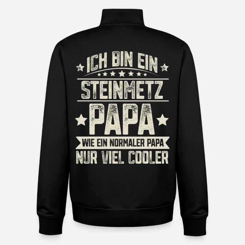  Steinmetz Papa - Unisex Organic Zip Sweatshirt von Stanley/Stella - Schwarz