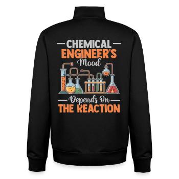 Funny Quotes from Chemical Engineers - Unisex Organic Zip Sweatshirt by Stanley/Stella - black - Back - AI Model Male 185 light (185cm)