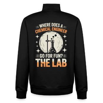 Proud engineering lab life - Unisex Organic Zip Sweatshirt by Stanley/Stella - black - Back - AI Model Male 185 light (185cm)