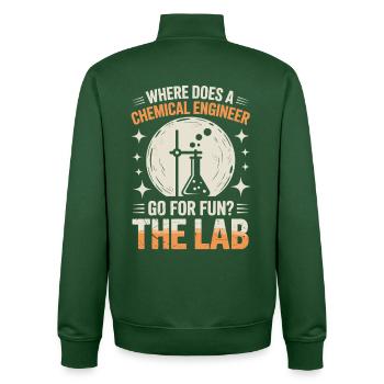 Stolzes Ingenieurslaborleben - Unisex Organic Zip Sweatshirt von Stanley/Stella - Flaschengrün - Hinten - AI Model Male 185 dark (185cm)
