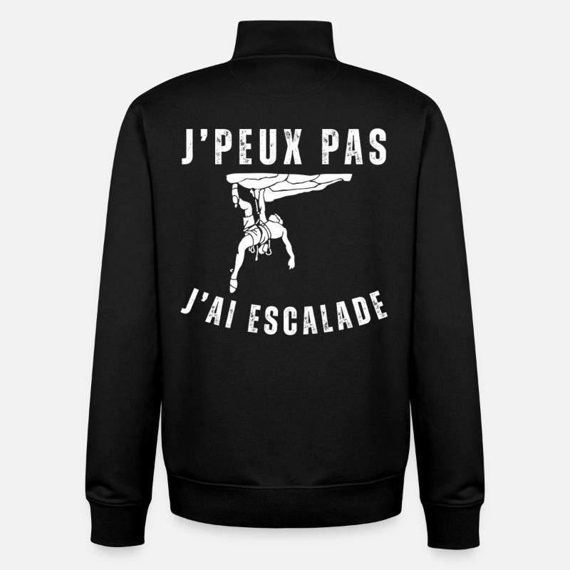 I can't I climbed - Unisex Organic Zip Sweatshirt by Stanley/Stella - black
