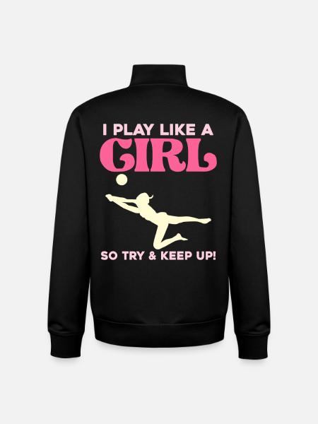I Play Like a Girl Kick - Unisex Organic Zip Sweatshirt by Stanley/Stella - black