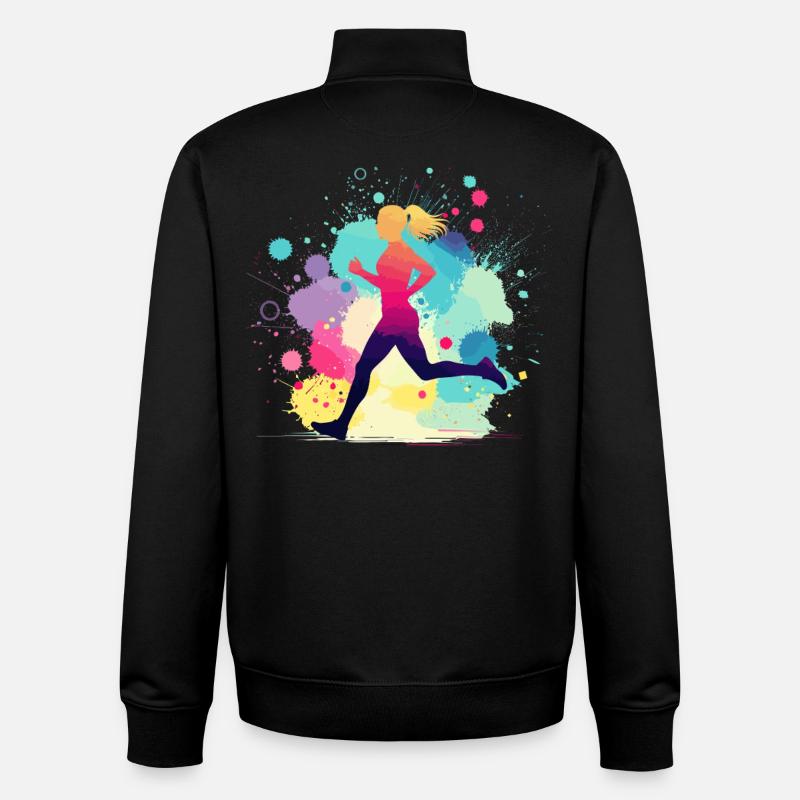 Runner, Running, Marathon, Jogging, Jogger - Unisex Organic Zip Sweatshirt by Stanley/Stella - black