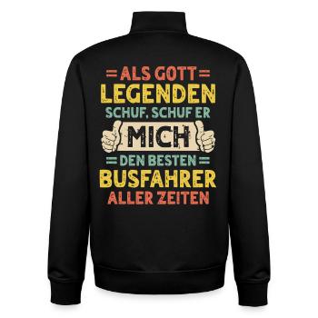 Busfahrer - Unisex Organic Zip Sweatshirt von Stanley/Stella - Schwarz - Hinten - AI Model Male 185 light (185cm)