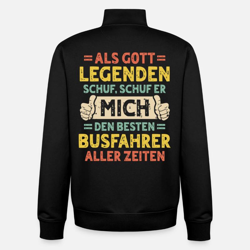 Chauffeur de bus - Sweat zippé unisexe en coton bio Stanley/Stella - noir