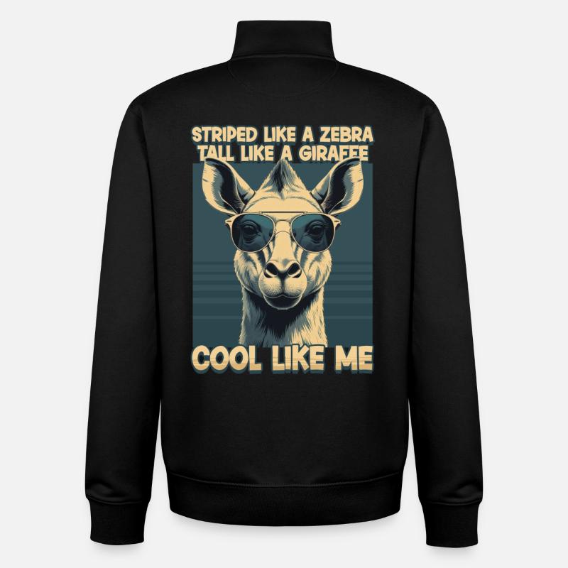 Okapi Animal - Sweat zippé unisexe en coton bio Stanley/Stella - noir