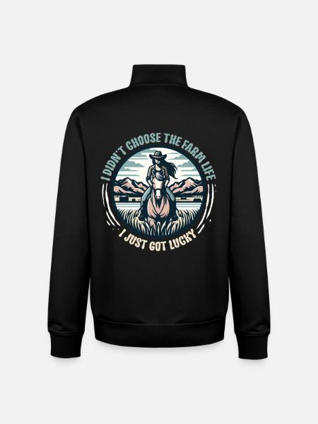 Ehefrau eines Bauern Mutter - Unisex Organic Zip Sweatshirt von Stanley/Stella - Schwarz