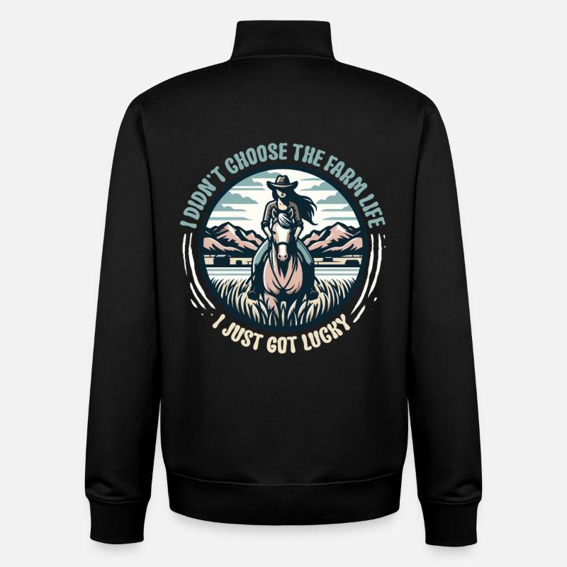 Épouse d’une mère fermière - Sweat zippé unisexe en coton bio Stanley/Stella - noir
