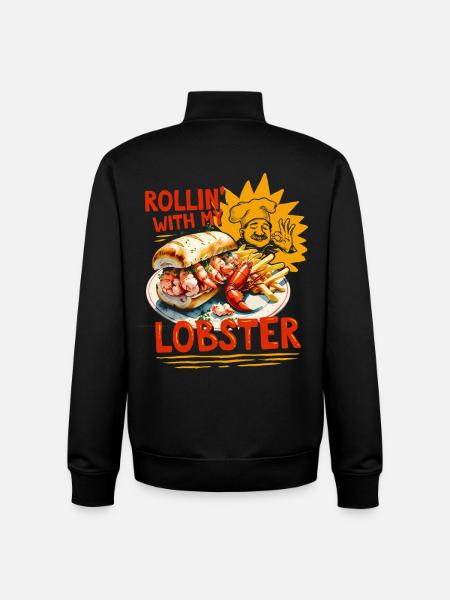 Rollin With My Lobster - Unisex Organic Zip Sweatshirt by Stanley/Stella - black