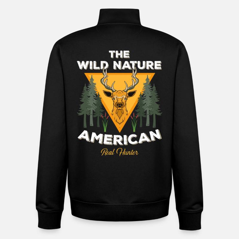 The Wild Nature Real Hunter - Unisex Organic Zip Sweatshirt by Stanley/Stella - black