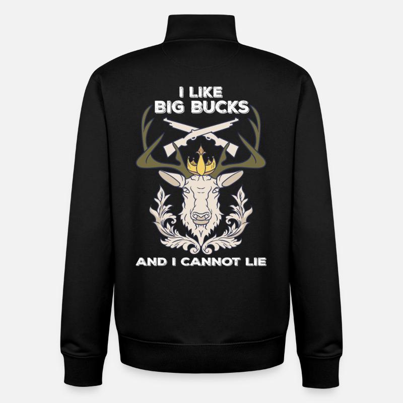 Kronen-Elch mit Gewehren Spruch - Unisex Organic Zip Sweatshirt von Stanley/Stella - Schwarz