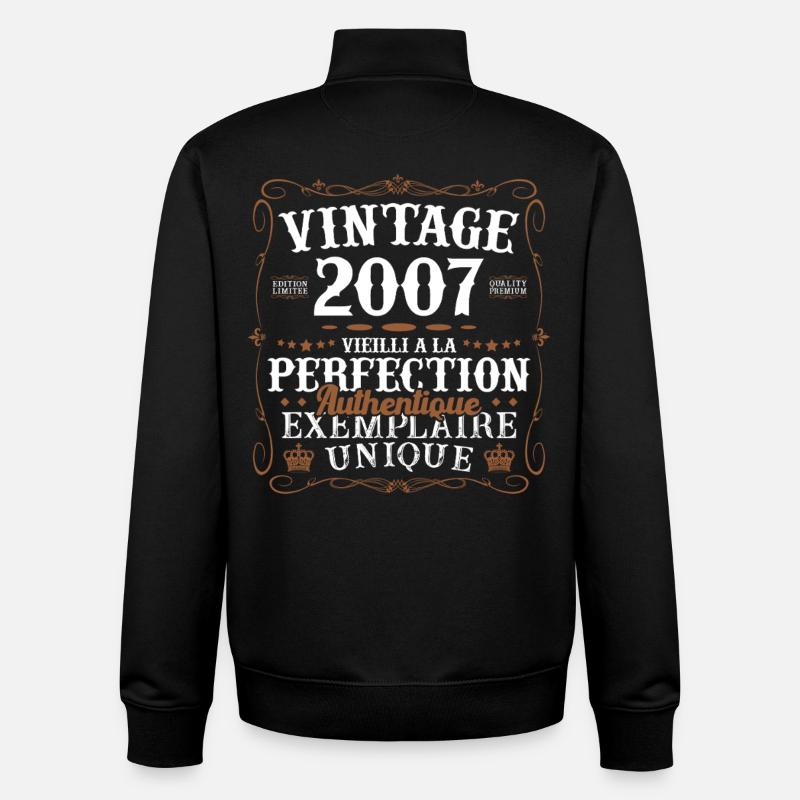 authentique_2007 - Unisex Organic Zip Sweatshirt by Stanley/Stella - black