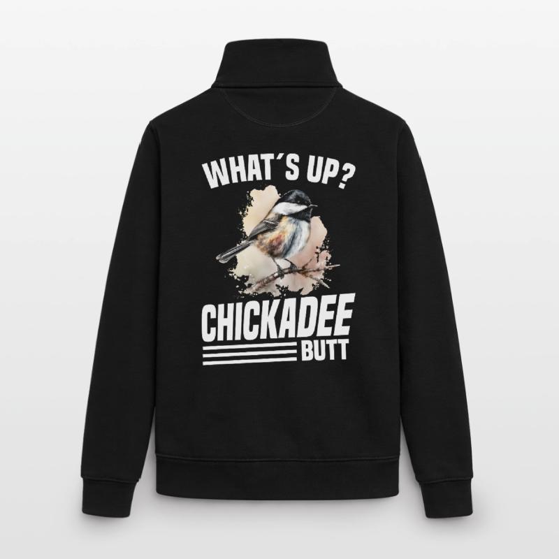  Chickadee Birder Chickadee Plush Birdwatching Unisex Organic Zip Sweatshirt by Stanley/Stella