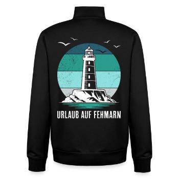 Baltic Sea HOLIDAY ON FEHMARN Fun - Unisex Organic Zip Sweatshirt by Stanley/Stella - black - Back - AI Model Male 185 light (185cm)
