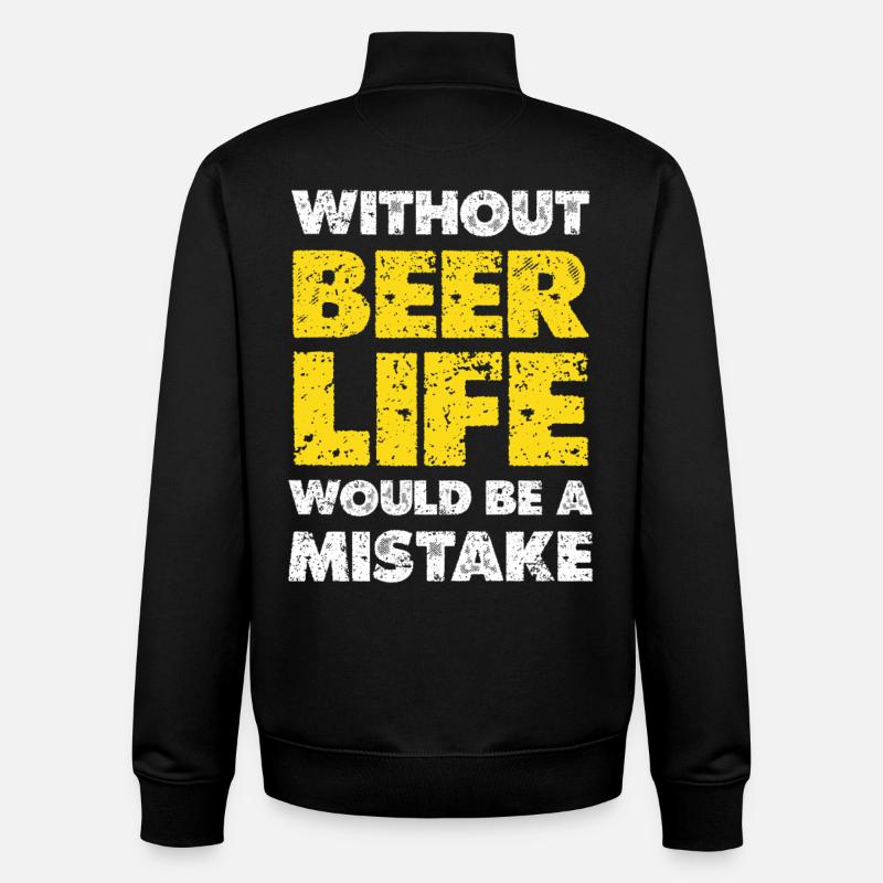 Ohne Bier wäre Leben ein Fehler - Unisex Organic Zip Sweatshirt von Stanley/Stella - Schwarz