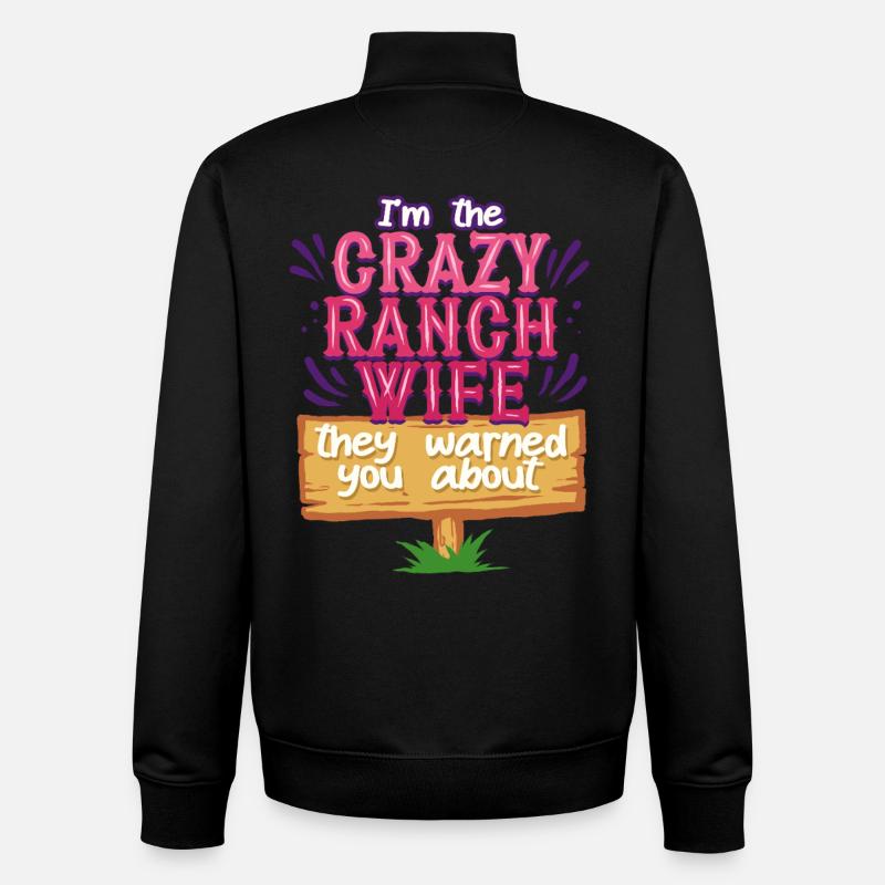 Ehefrau eines Bauern Mutter - Unisex Organic Zip Sweatshirt von Stanley/Stella - Schwarz