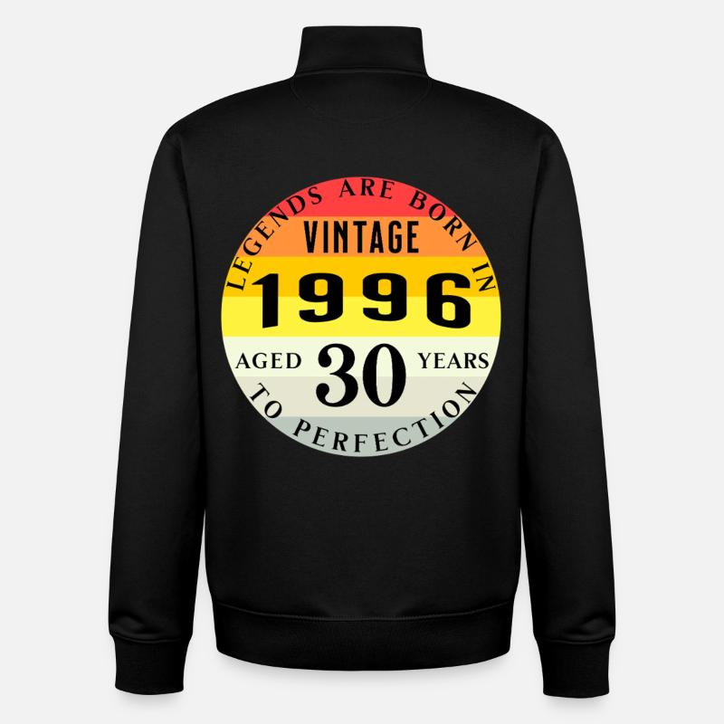 30e anniversaire 1996 - Sweat zippé unisexe en coton bio Stanley/Stella - noir