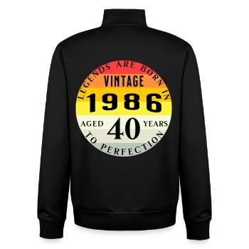 Légendes du 40e anniversaire nées en 1986 - Sweat zippé unisexe en coton bio Stanley/Stella - noir - Dos - AI Model Male 185 light (185cm)