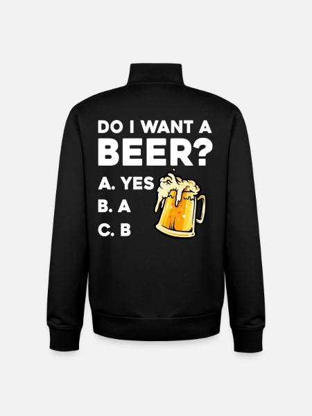 Beer question: Cheers humor - Unisex Organic Zip Sweatshirt by Stanley/Stella - black