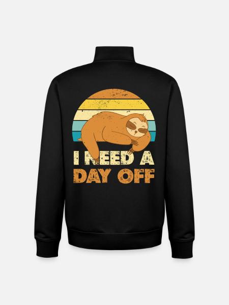 Sleeping Sloth Holiday Day - Unisex Organic Zip Sweatshirt by Stanley/Stella - black