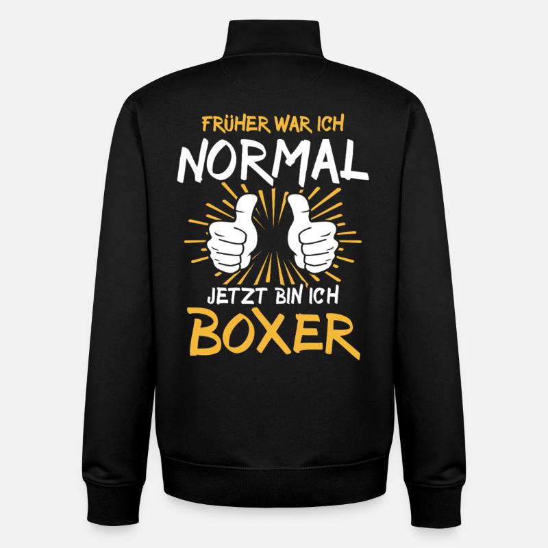 Dicton Boxer - Sweat zippé unisexe en coton bio Stanley/Stella - noir