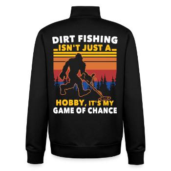 Dirt Fishing Big Foot - Unisex Organic Zip Sweatshirt by Stanley/Stella - black - Back - AI Model Male 185 light (185cm)