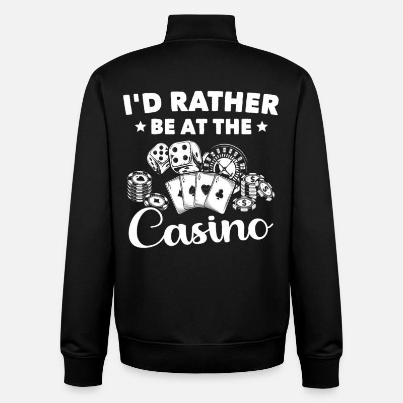 Casino - Sweat zippé unisexe en coton bio Stanley/Stella - noir