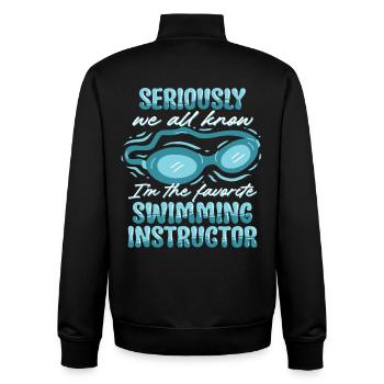 Swimming instructor - Unisex Organic Zip Sweatshirt by Stanley/Stella - black - Back - AI Model Male 185 light (185cm)