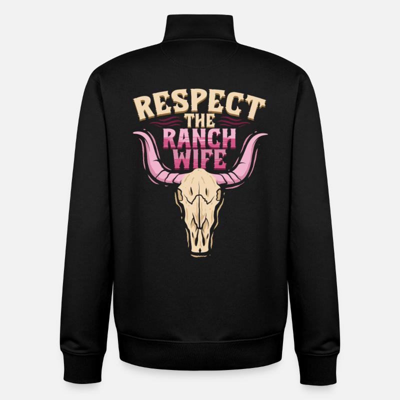 Ehefrau eines Bauern Mutter - Unisex Organic Zip Sweatshirt von Stanley/Stella - Schwarz