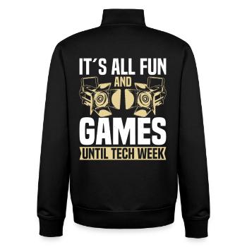  Stagehand Theatrical Technician Lighting Tech - Unisex Organic Zip Sweatshirt by Stanley/Stella - black - Back - AI Model Male 185 light (185cm)