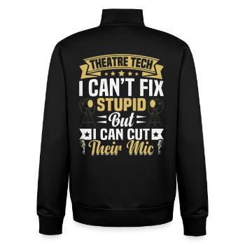  Theatre Geek Drama Lover Stagehand Theatrical - Unisex Organic Zip Sweatshirt by Stanley/Stella - black - Back - AI Model Male 185 light (185cm)