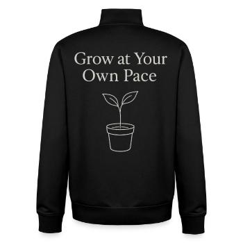 Grow At Your Own Pace Plant - Unisex Organic Zip Sweatshirt by Stanley/Stella - black - Back - AI Model Male 185 light (185cm)
