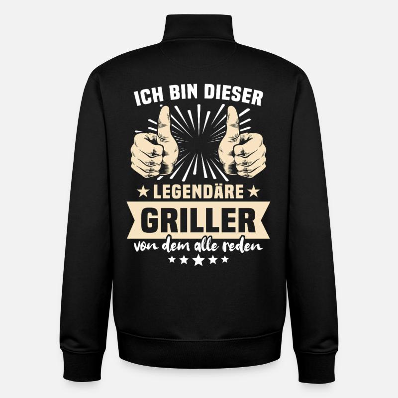Griller Sprüche - Unisex Organic Zip Sweatshirt von Stanley/Stella - Schwarz