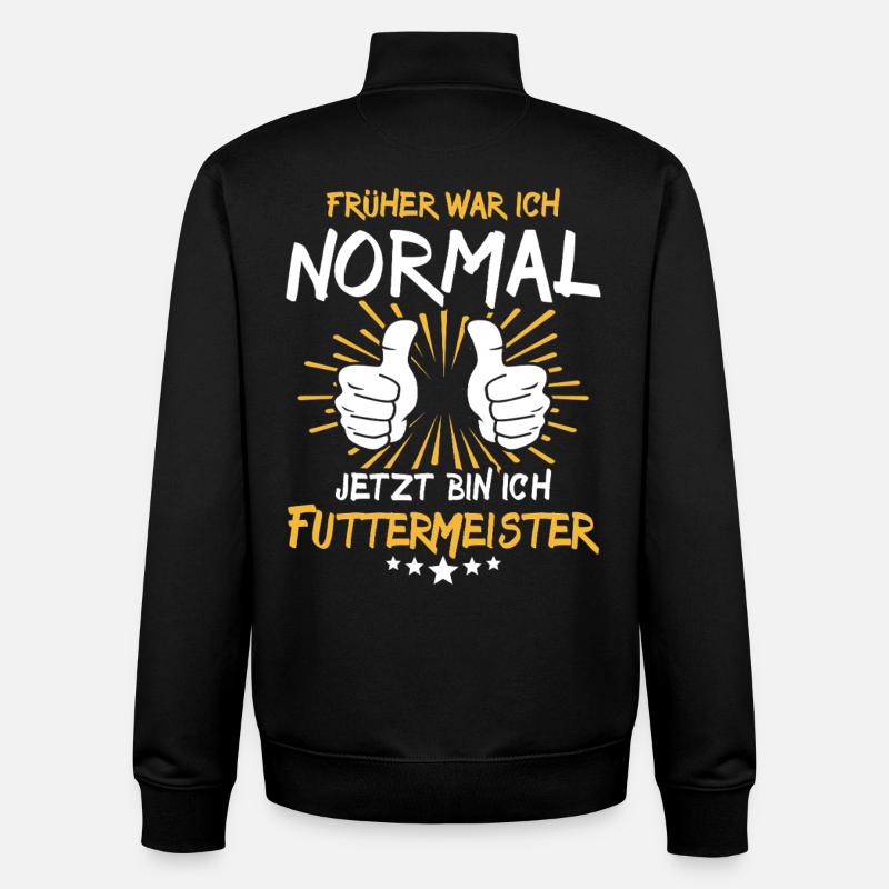 Futtermeister Spruch - Sweat zippé unisexe en coton bio Stanley/Stella - noir