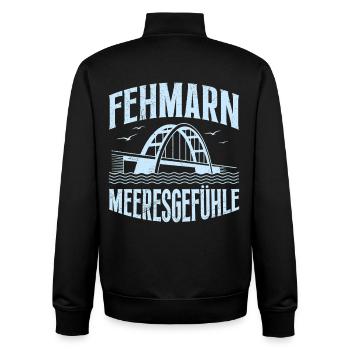 Baltic Sea Holidays FEHMARN SEA FEELINGS Fun - Unisex Organic Zip Sweatshirt by Stanley/Stella - black - Back - AI Model Male 185 light (185cm)