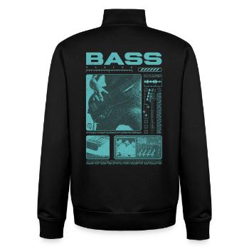 Bassiste amateur de basse Streetwear - Sweat zippé unisexe en coton bio Stanley/Stella - noir - Dos - AI Model Male 185 light (185cm)