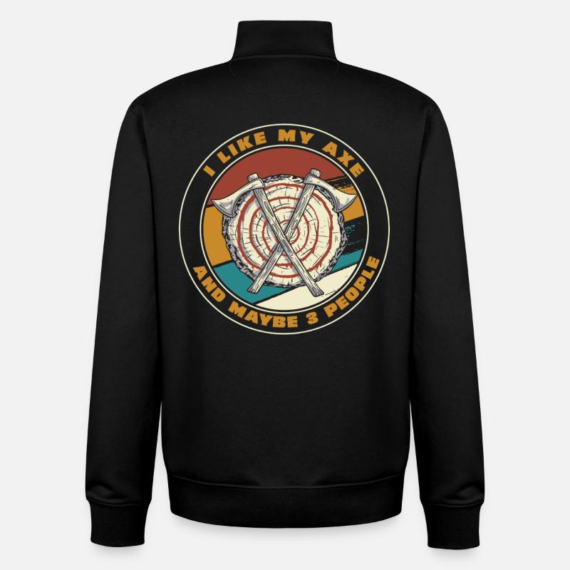 Axe Targets Retro Patch - Unisex Organic Zip Sweatshirt by Stanley/Stella - black