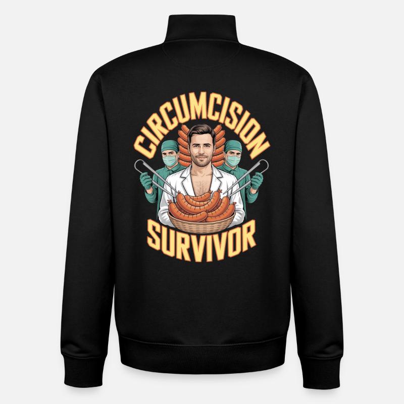 Circumcision Survivor Unwearable Bootleg - Unisex Organic Zip Sweatshirt by Stanley/Stella - black